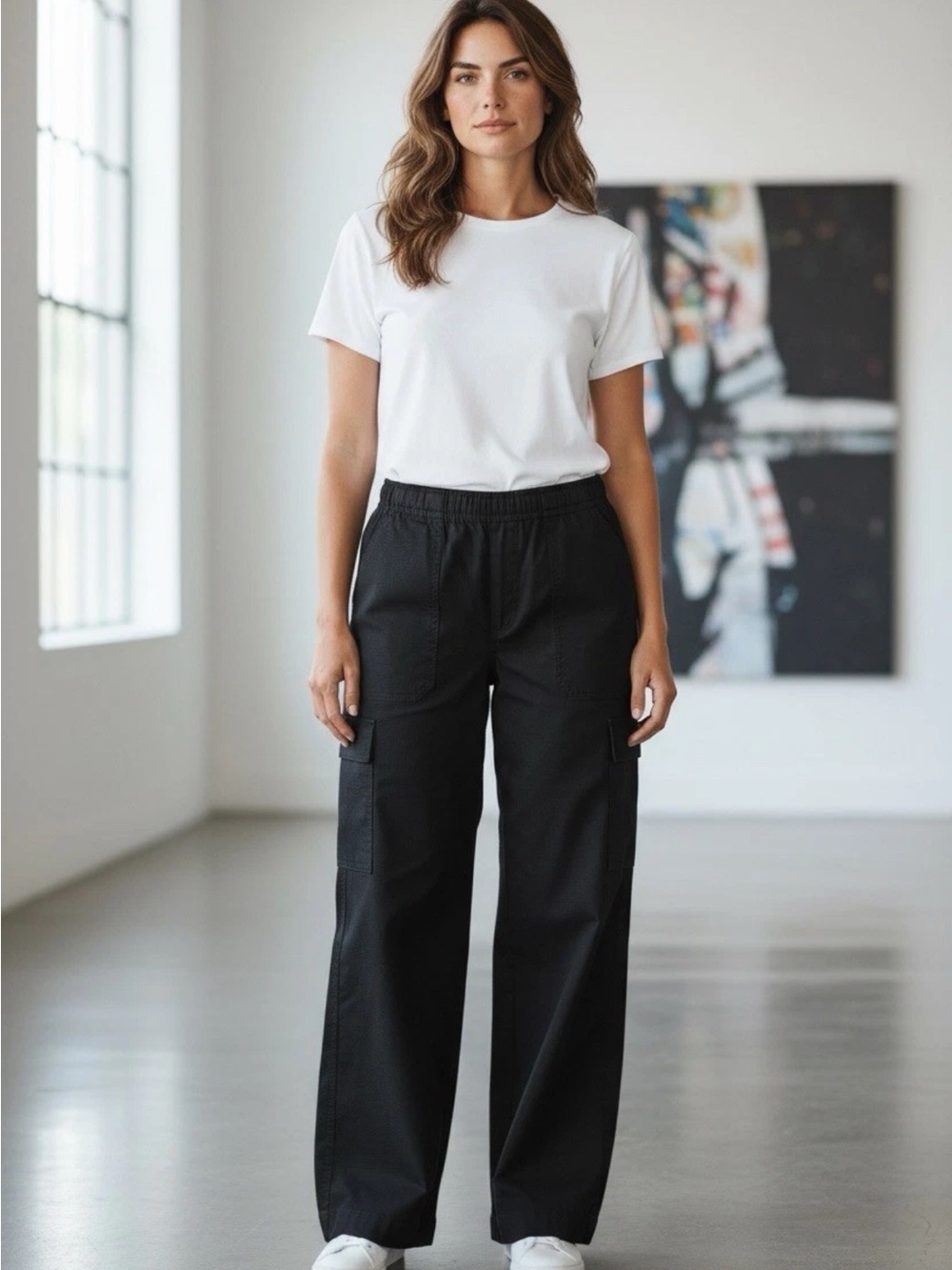 Carhartt Black Wide Leg Cargo Pants for Women